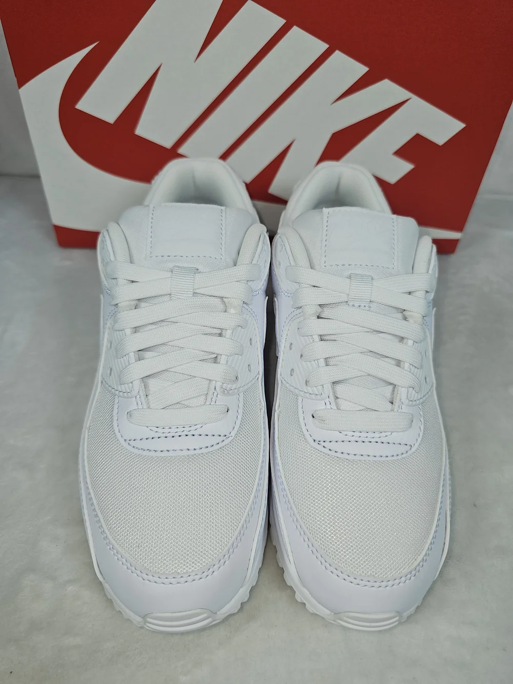 Nike Air Max 90 Triple White DH8010-100 Womens Running Shoes Sneakers Size 7.5